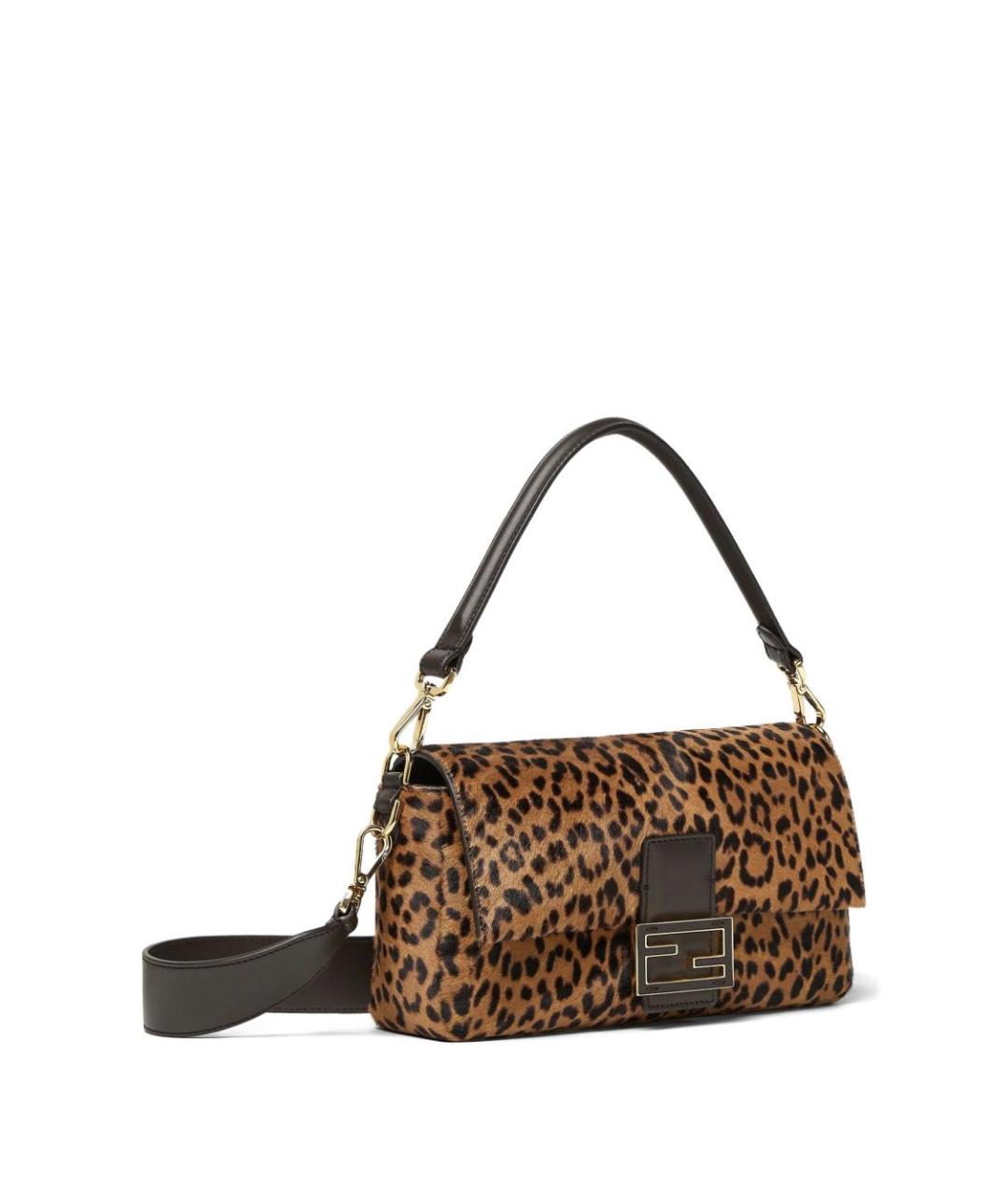 FENDI Коричневая кожаная сумка через плечо, фото 2