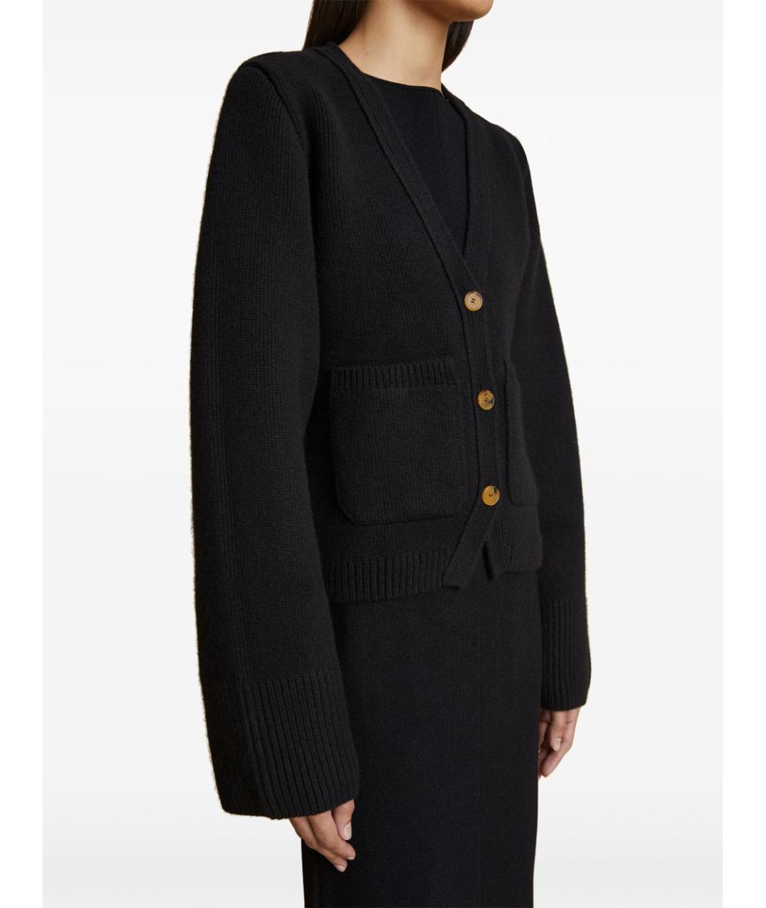 KHAITE Черный кашемировый кардиган, фото 2