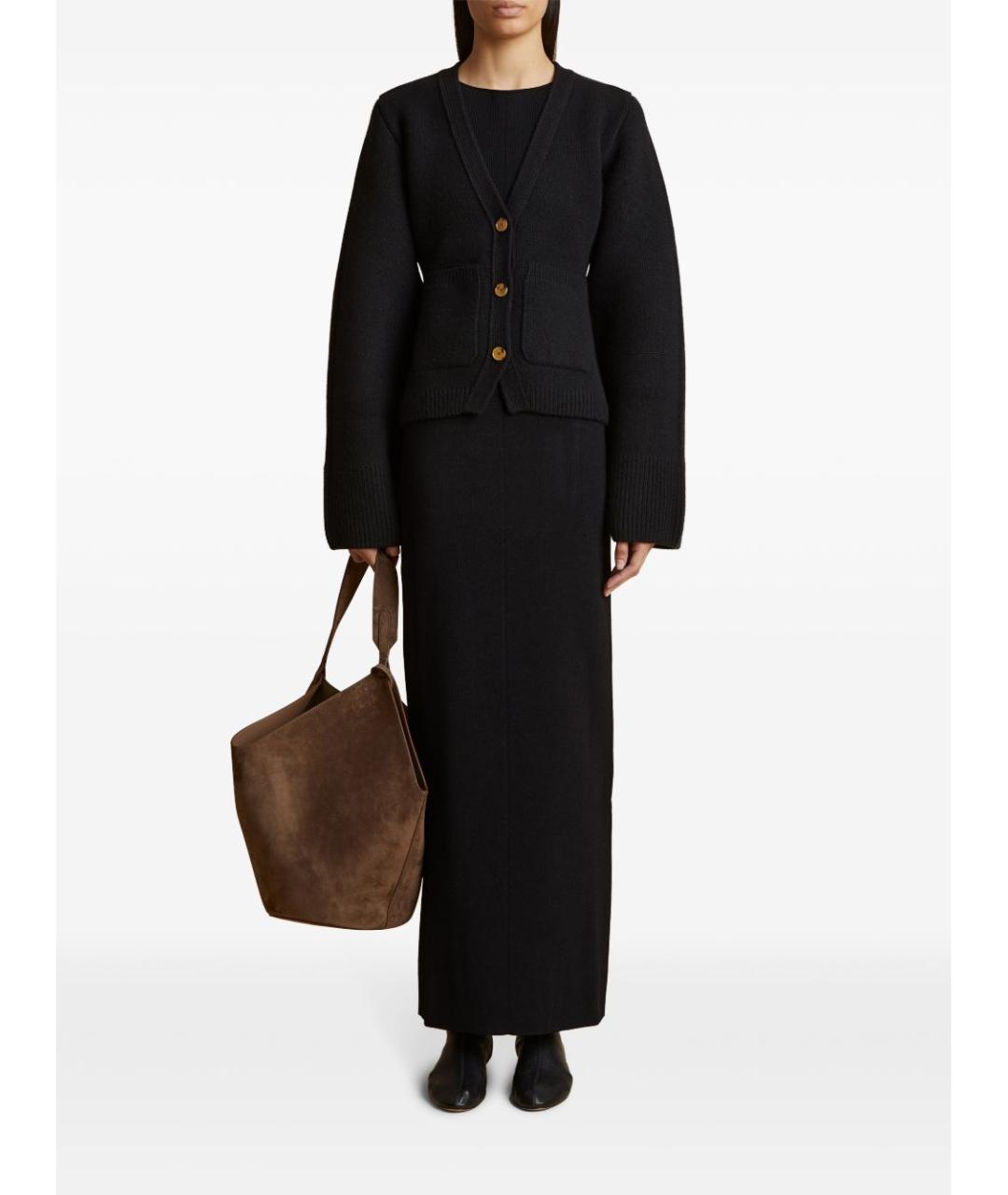 KHAITE Черный кашемировый кардиган, фото 5