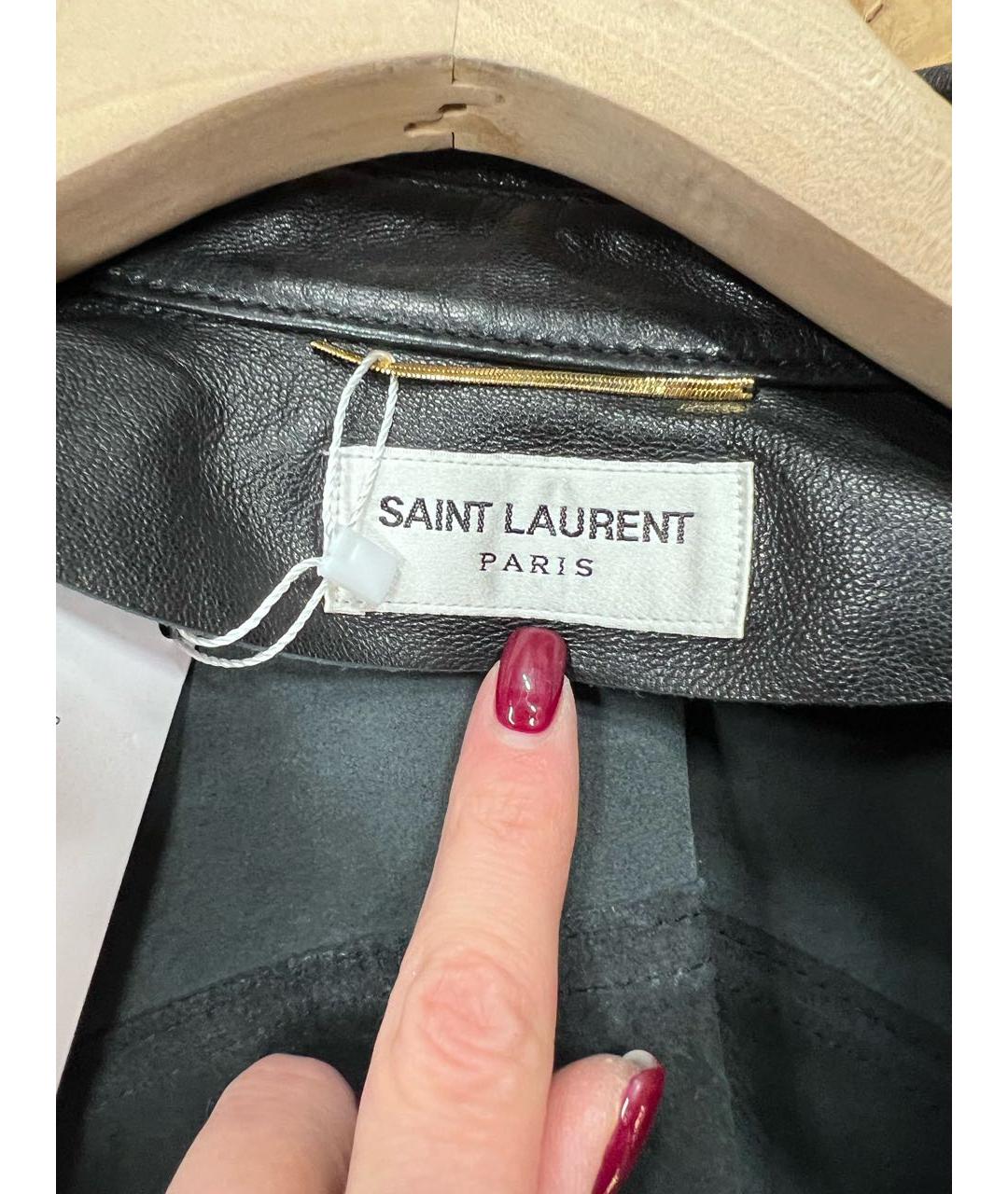 SAINT LAURENT Черная кожаная куртка, фото 4