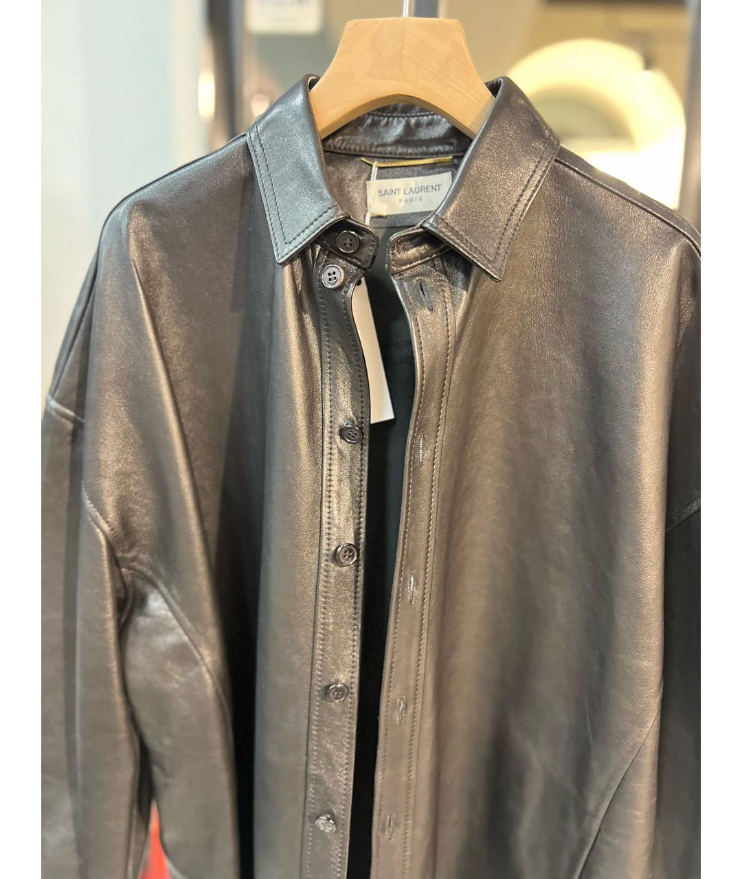 SAINT LAURENT Черная кожаная куртка, фото 2