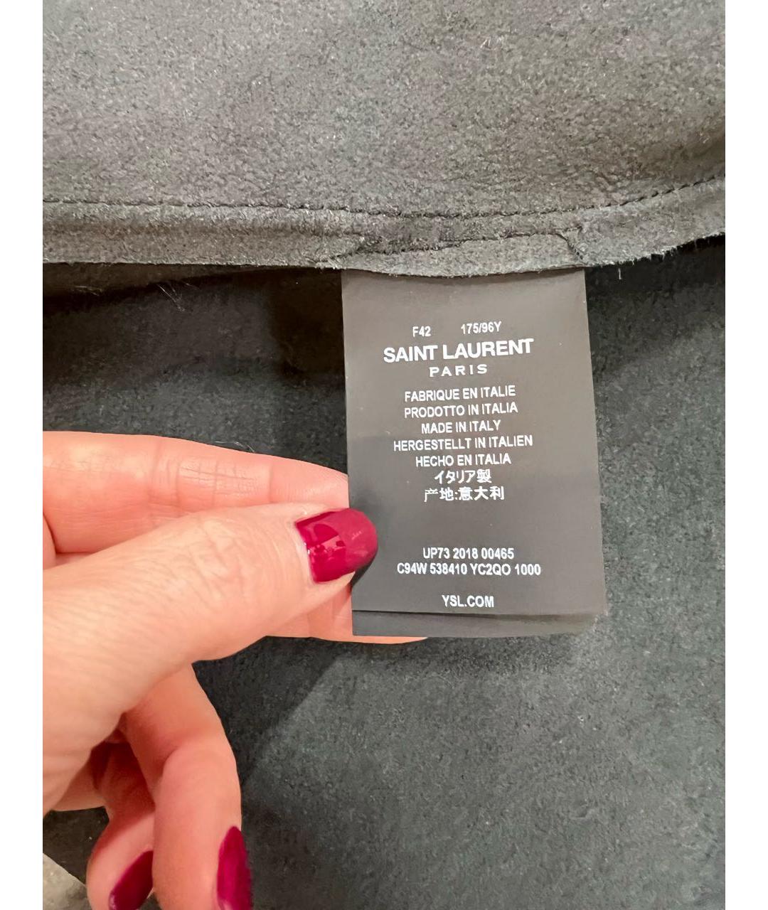 SAINT LAURENT Черная кожаная куртка, фото 6