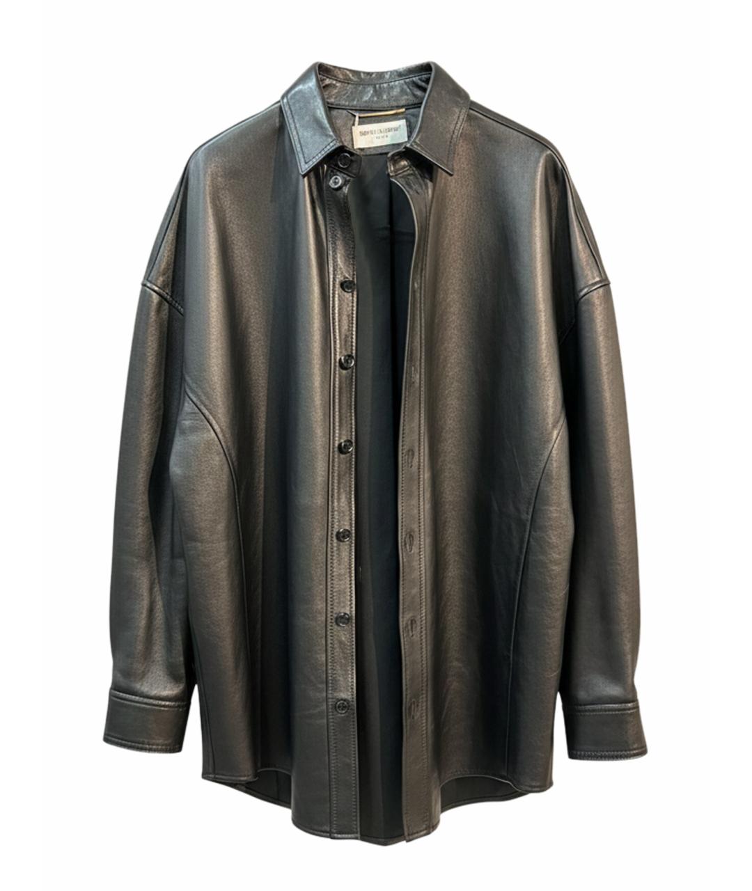 SAINT LAURENT Черная кожаная куртка, фото 1
