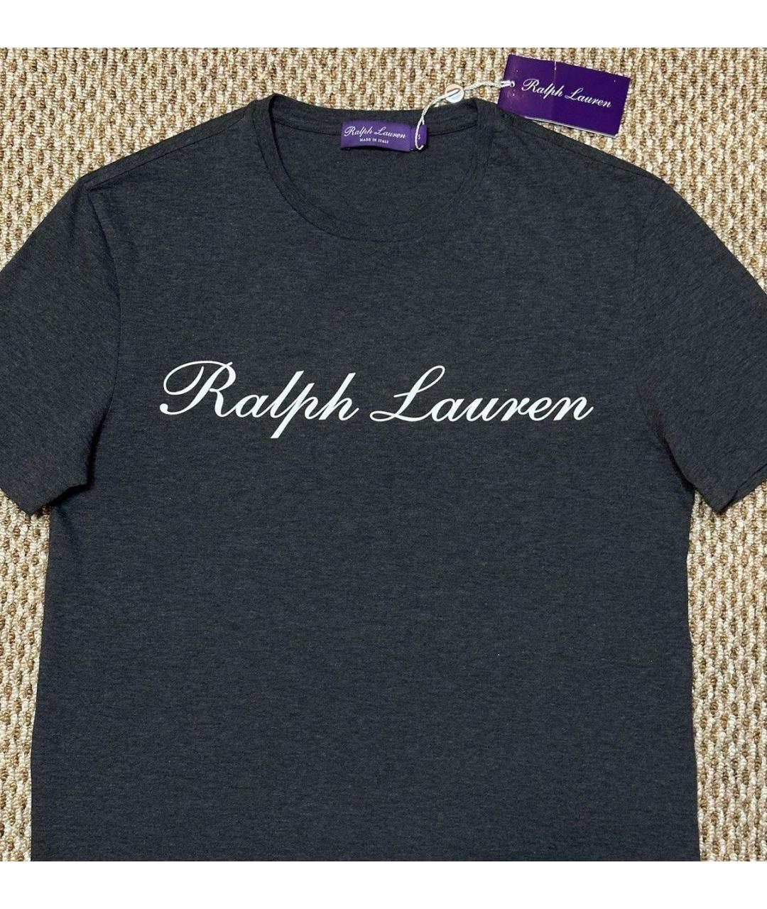 RALPH LAUREN PURPLE LABEL Серая хлопковая футболка, фото 4