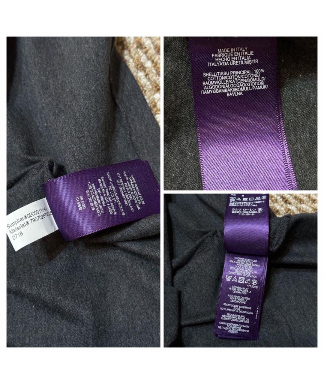 RALPH LAUREN PURPLE LABEL Серая хлопковая футболка, фото 7