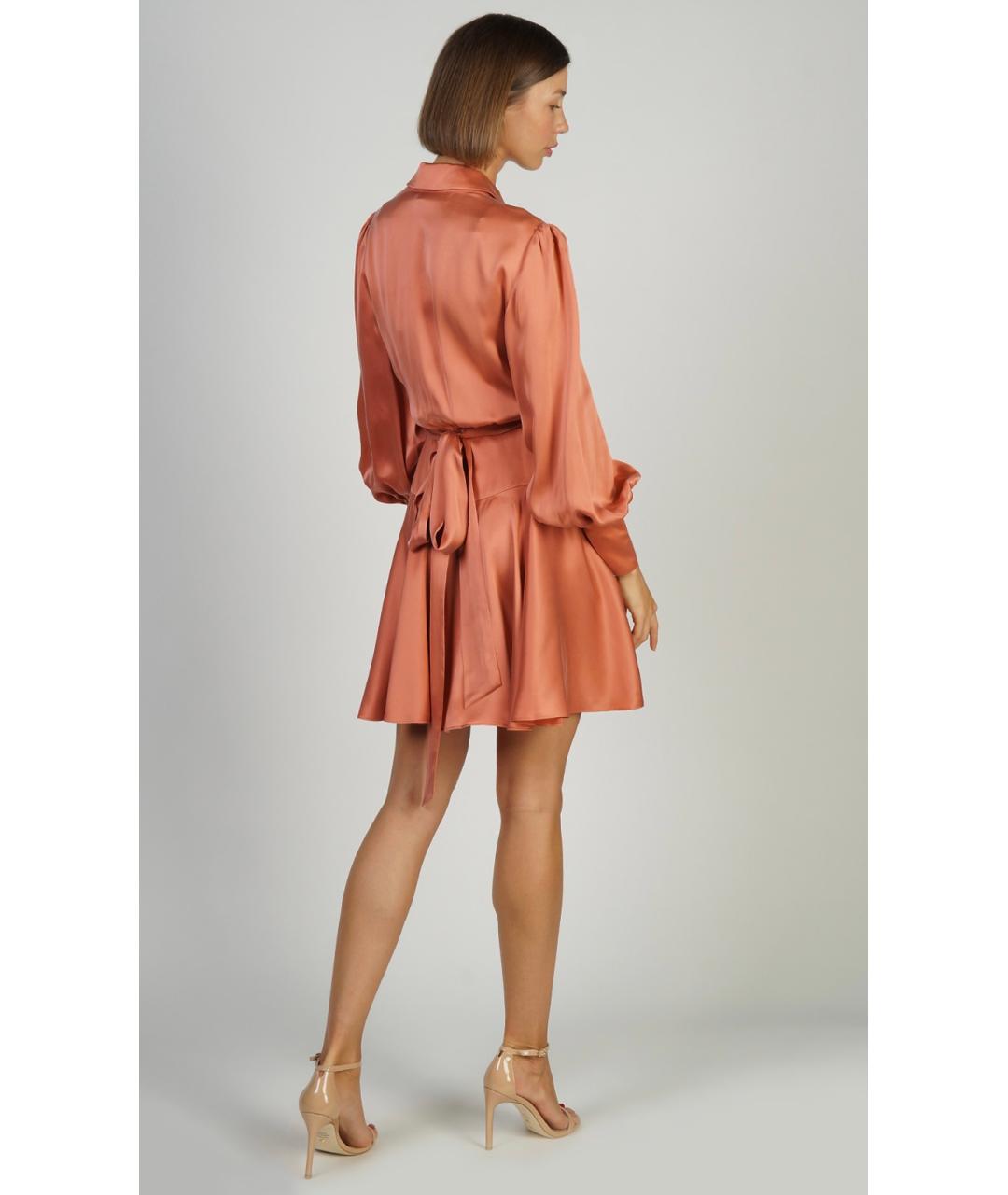 ZIMMERMANN Оранжевое шелковое коктейльное платье, фото 4