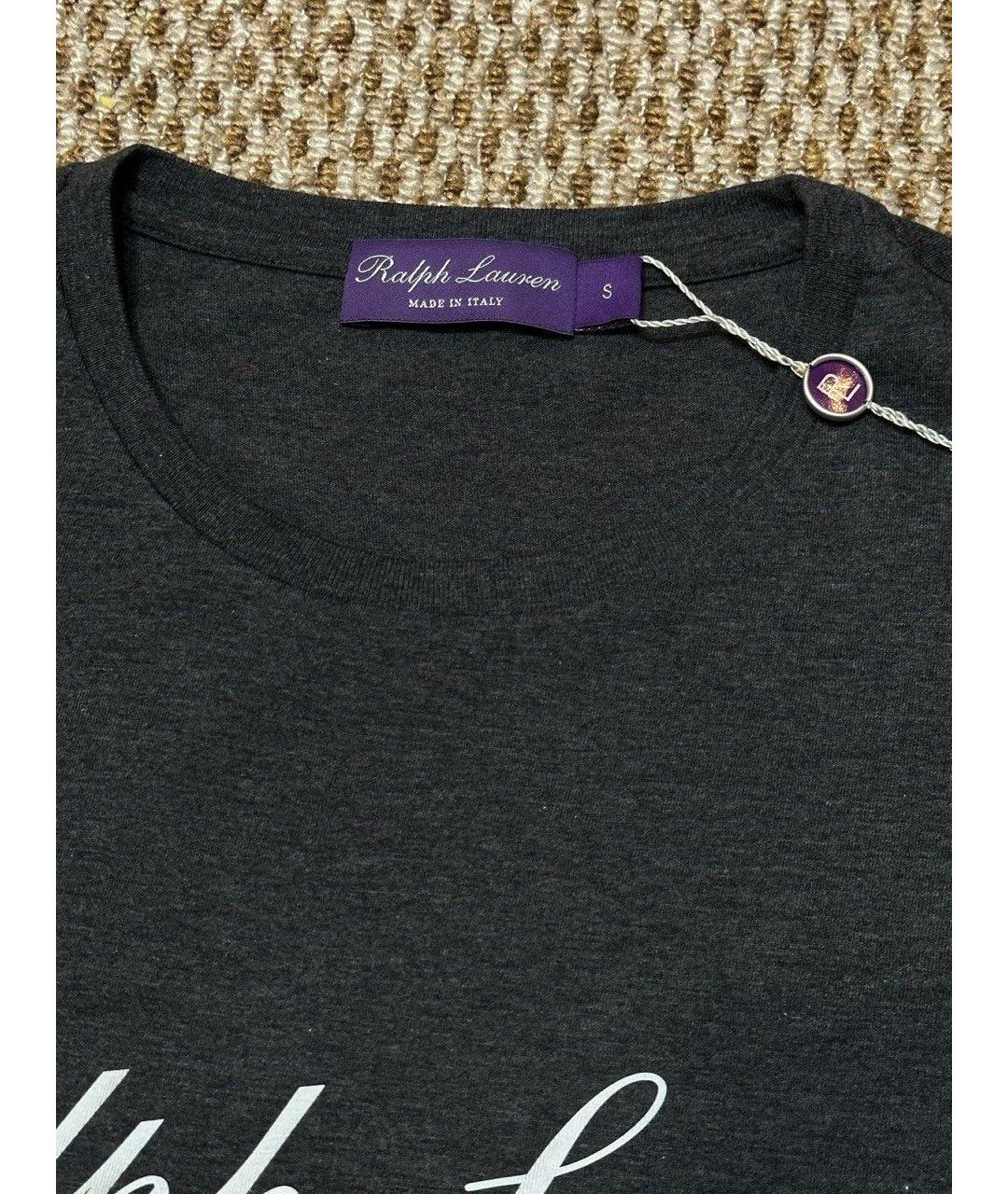 RALPH LAUREN PURPLE LABEL Черная хлопковая футболка, фото 5