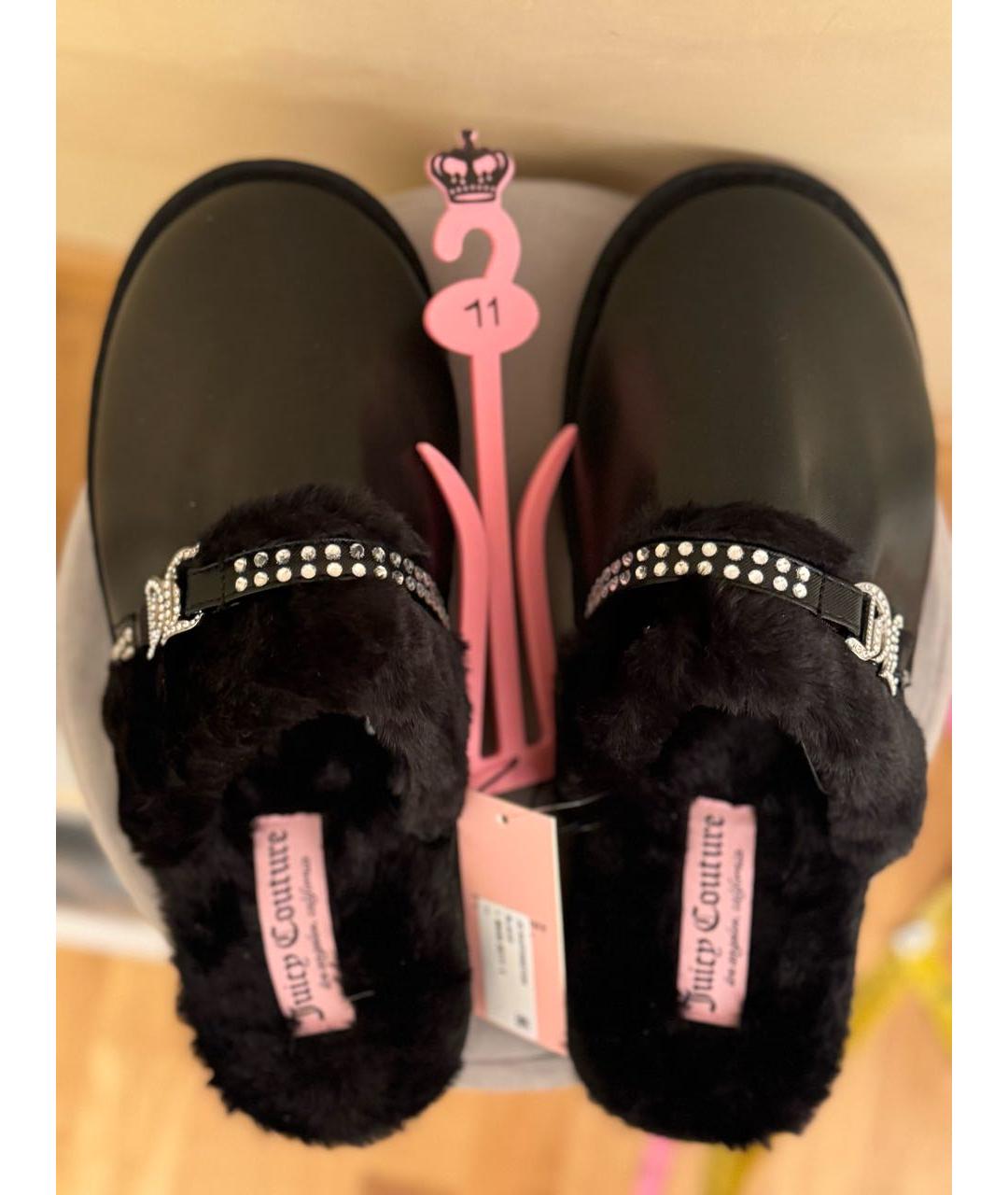 JUICY COUTURE Черные текстильные мюли, фото 4