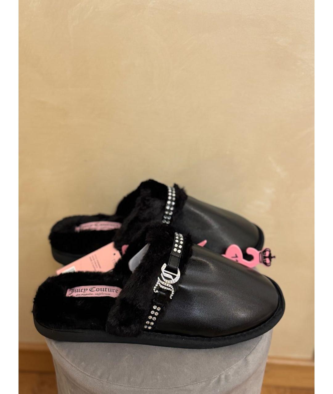 JUICY COUTURE Черные текстильные мюли, фото 3