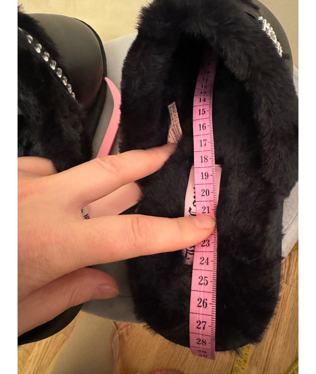 JUICY COUTURE Черные текстильные мюли, фото 6