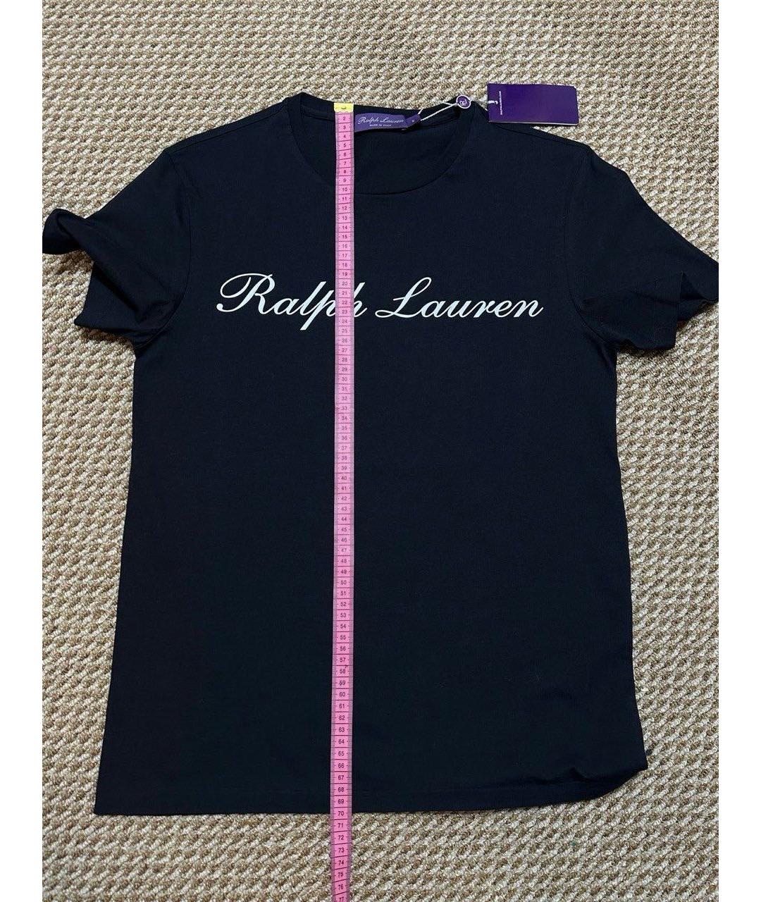 RALPH LAUREN PURPLE LABEL Черная хлопковая футболка, фото 7