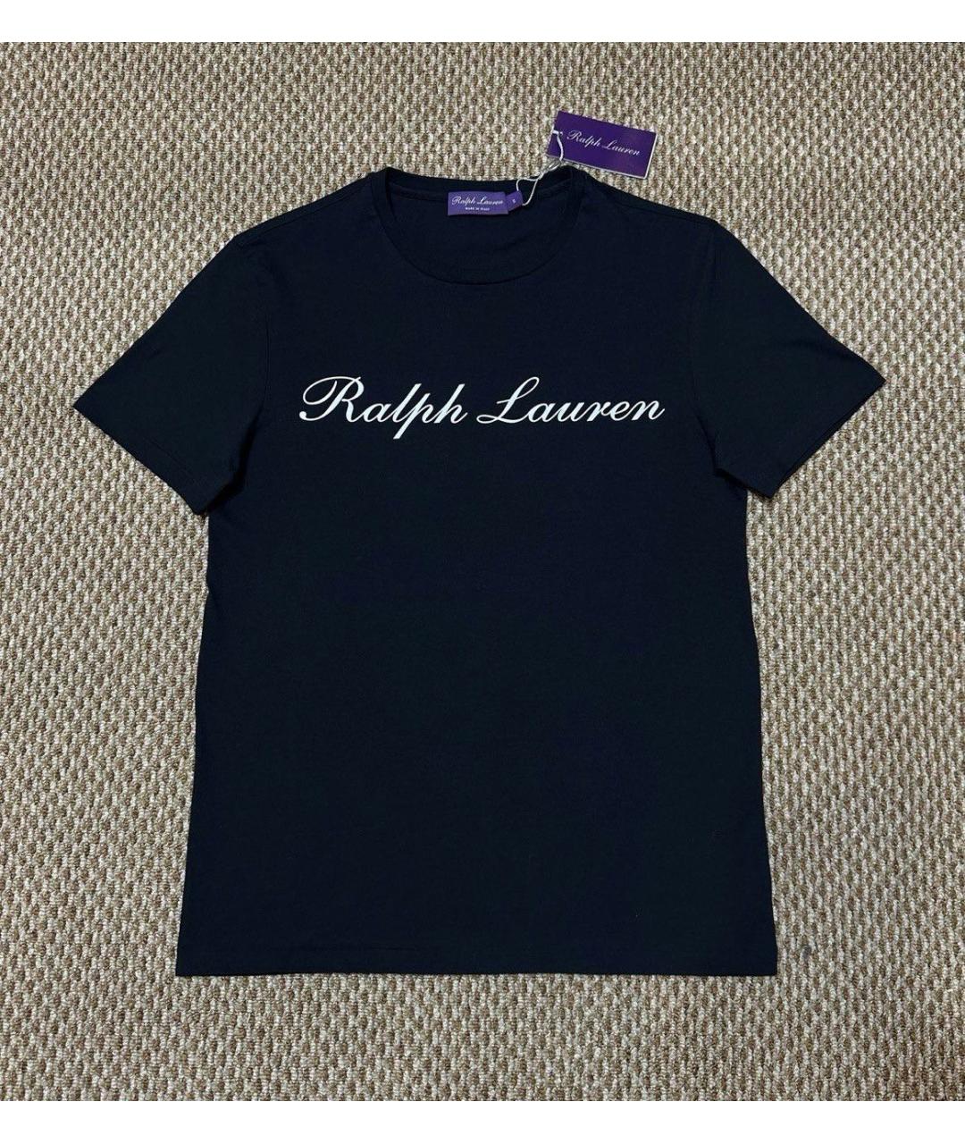 RALPH LAUREN PURPLE LABEL Черная хлопковая футболка, фото 3