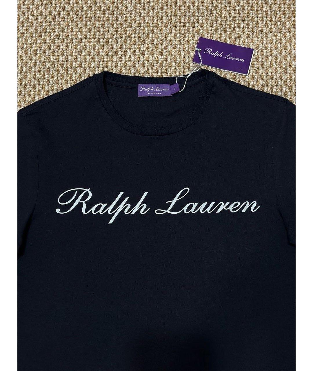 RALPH LAUREN PURPLE LABEL Черная хлопковая футболка, фото 5