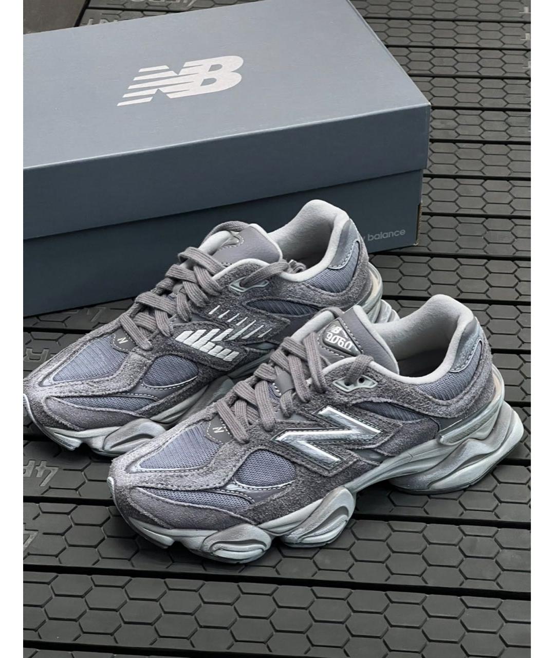 NEW BALANCE Антрацитовые замшевые низкие кроссовки / кеды, фото 6