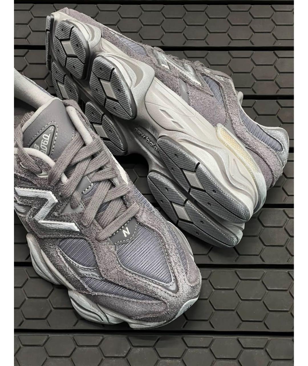 NEW BALANCE Антрацитовые замшевые низкие кроссовки / кеды, фото 4