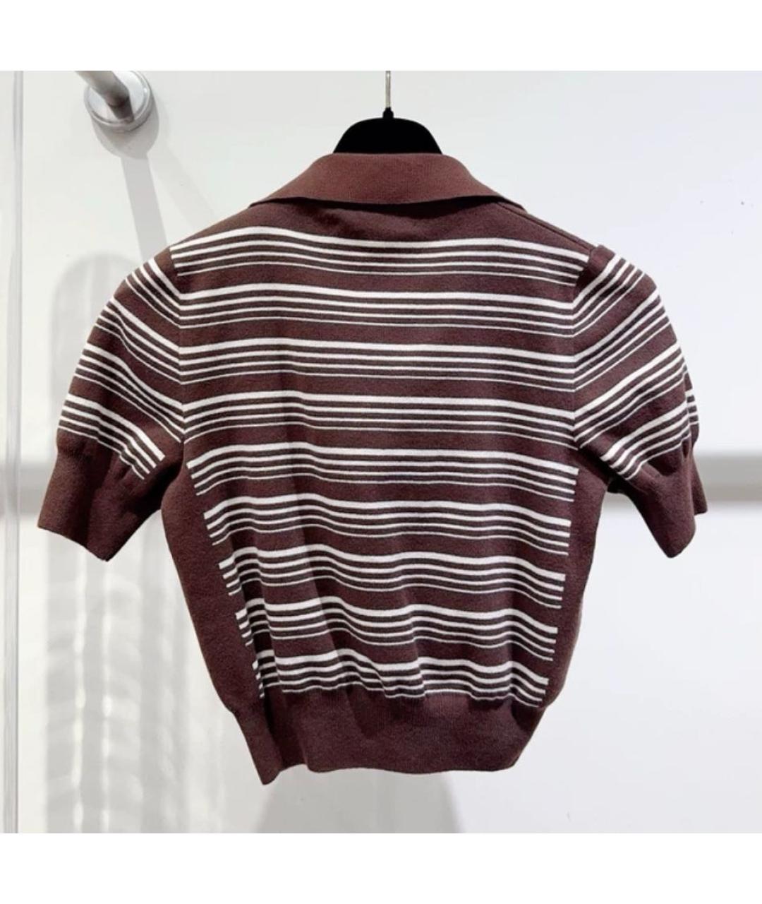 MIU MIU Коричневая хлопковая футболка, фото 5