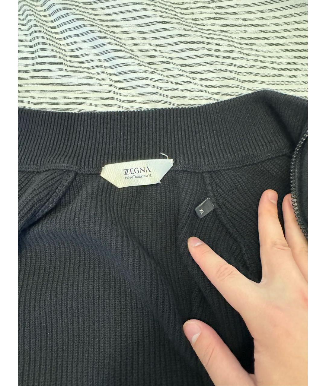 ZEGNA Черный хлопковый кардиган, фото 4