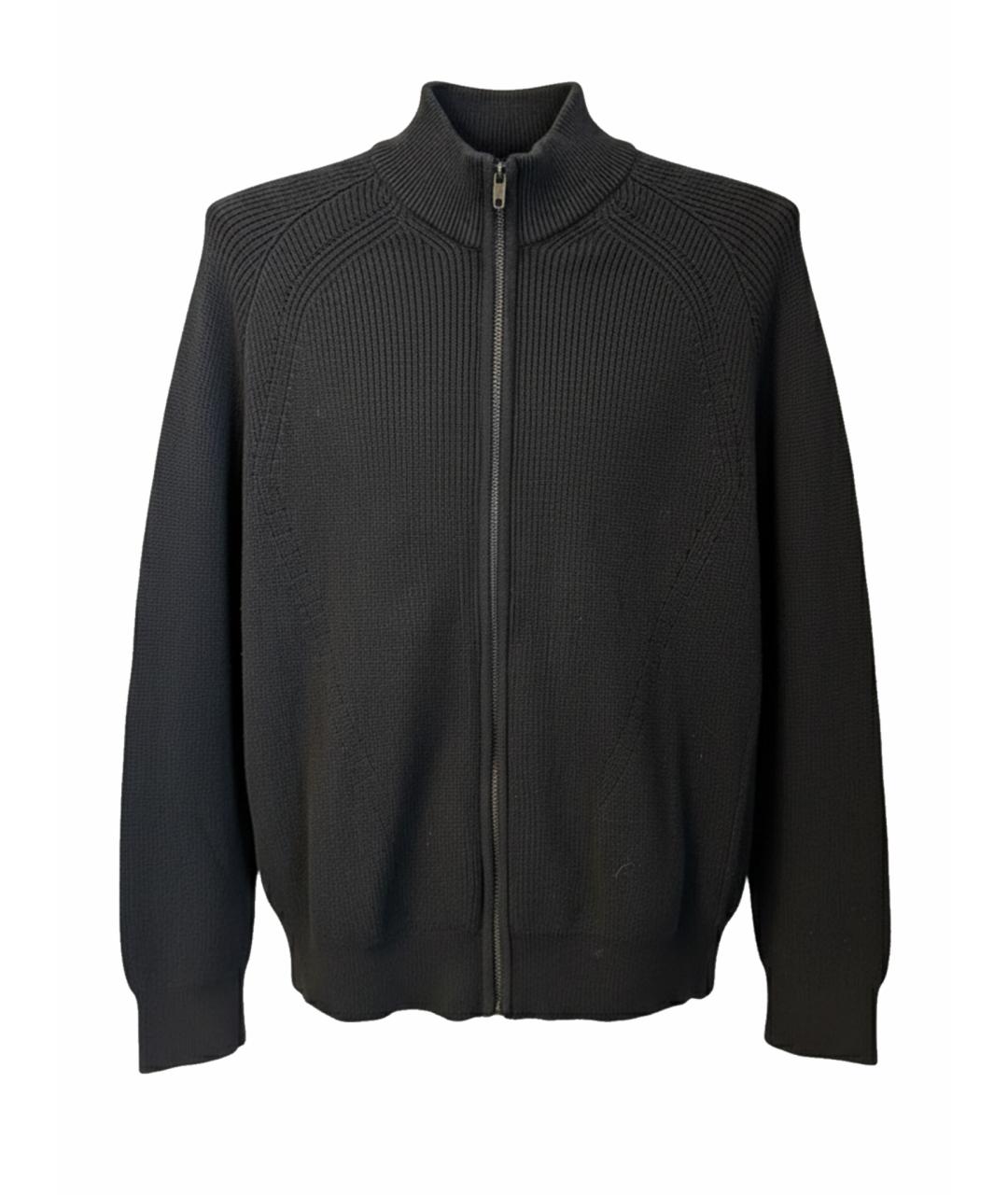 ZEGNA Черный хлопковый кардиган, фото 1