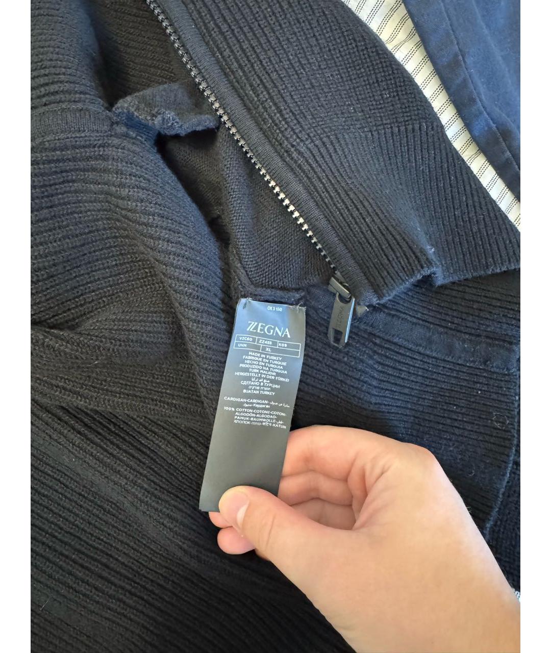 ZEGNA Черный хлопковый кардиган, фото 6