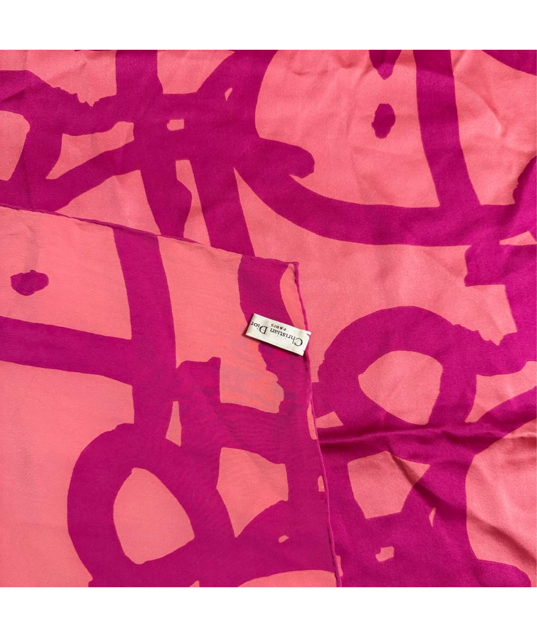 CHRISTIAN DIOR Розовый шелковый платок, фото 2