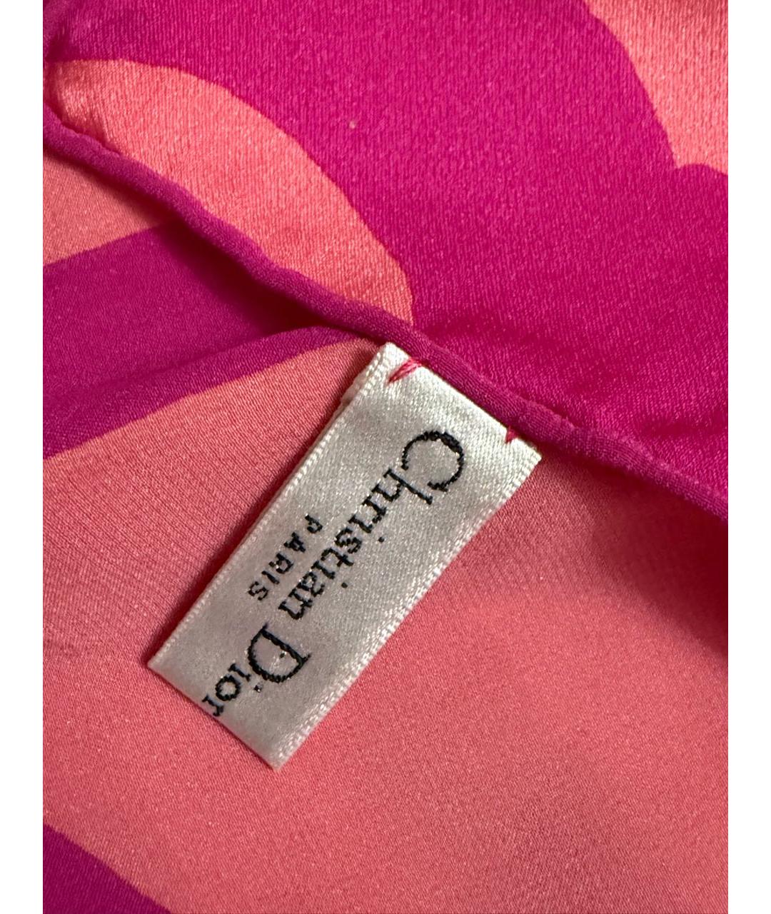 CHRISTIAN DIOR Розовый шелковый платок, фото 3