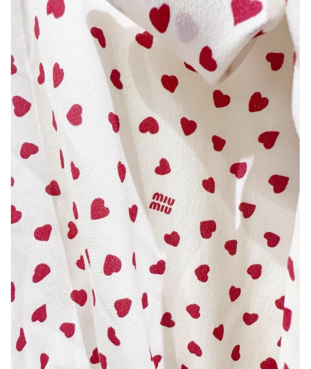 MIU MIU Белое шелковое повседневное платье, фото 5