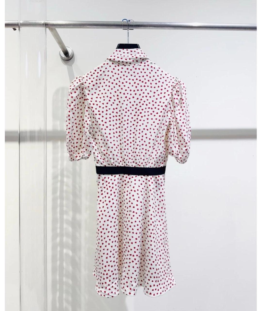 MIU MIU Белое шелковое повседневное платье, фото 4