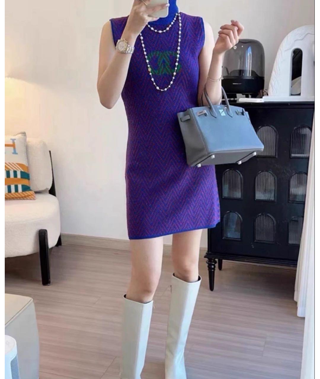 CHANEL Фиолетовое повседневное платье, фото 8