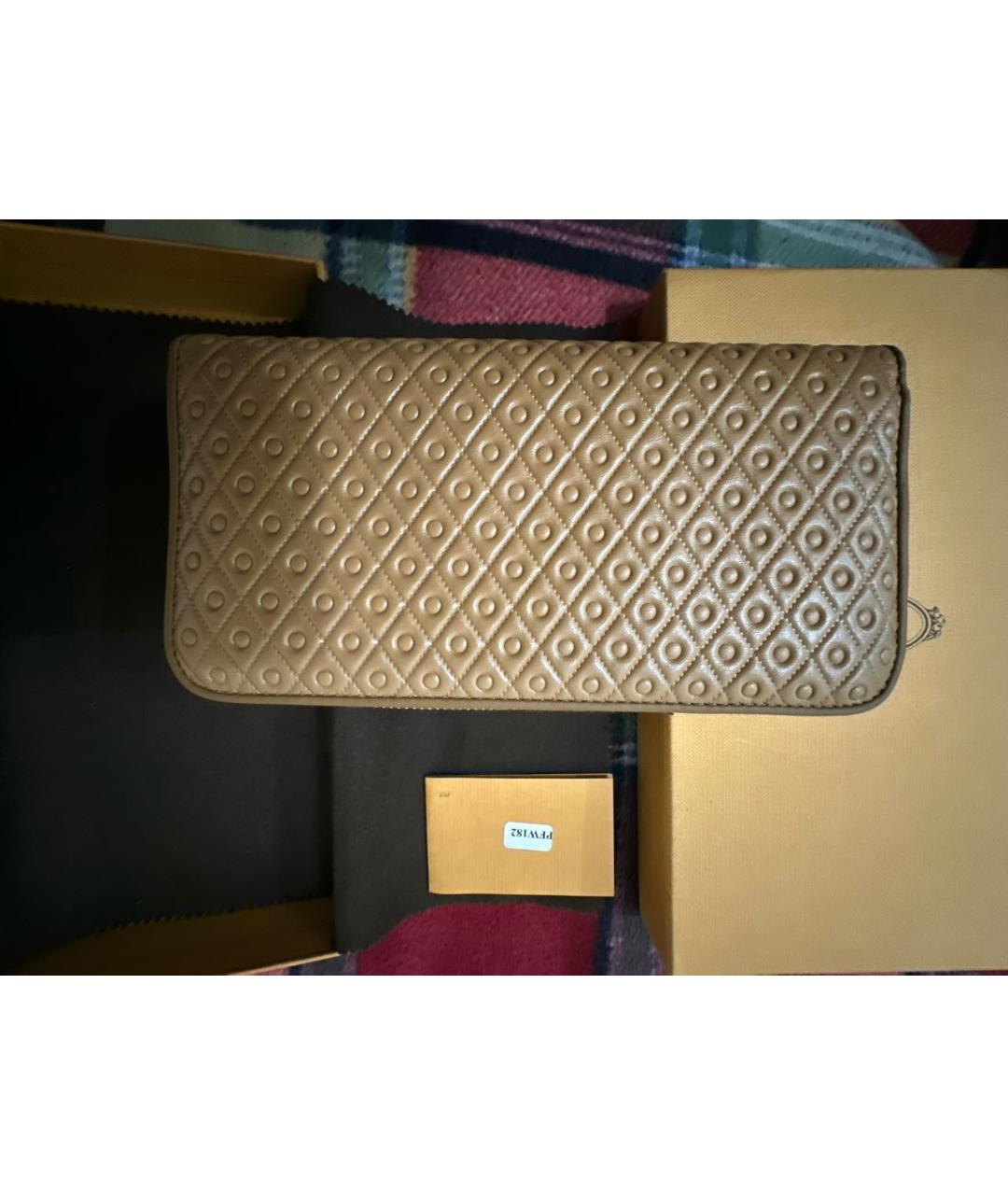 TOD'S Горчичный кожаный кошелек, фото 2