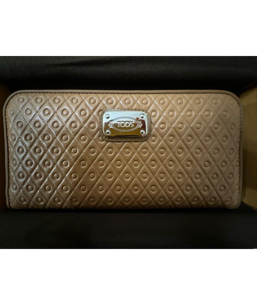 TOD'S Горчичный кожаный кошелек, фото 9
