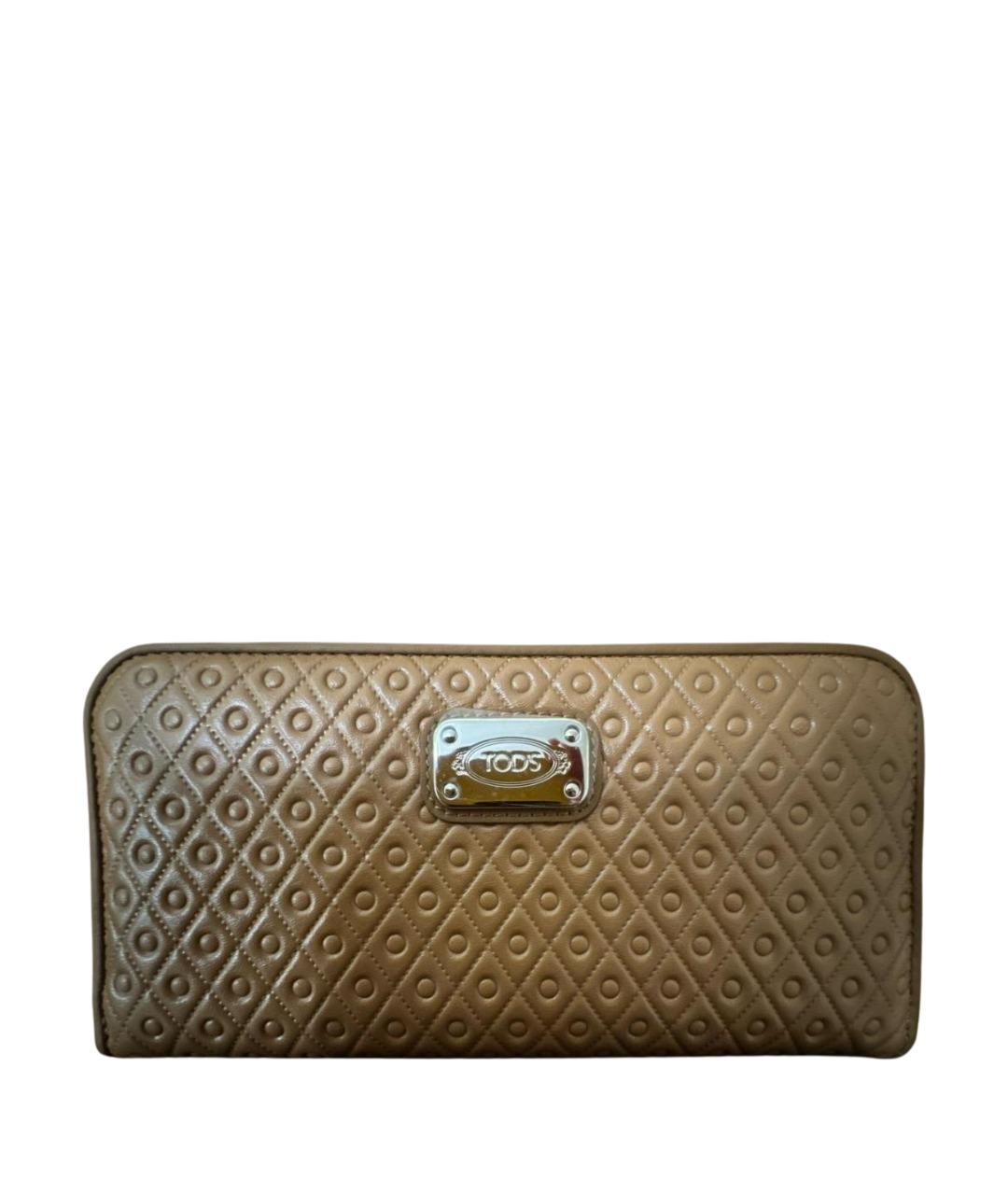TOD'S Горчичный кожаный кошелек, фото 1