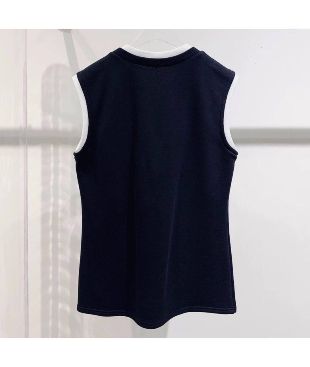 CHANEL Черная хлопковая майка, фото 4