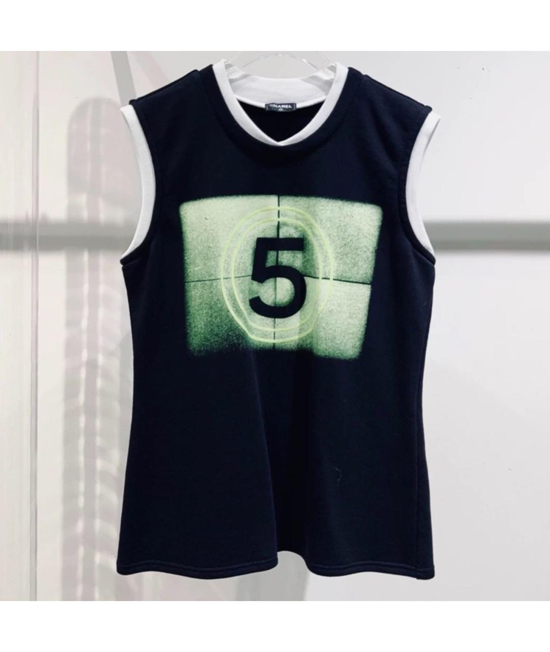 CHANEL Черная хлопковая майка, фото 9