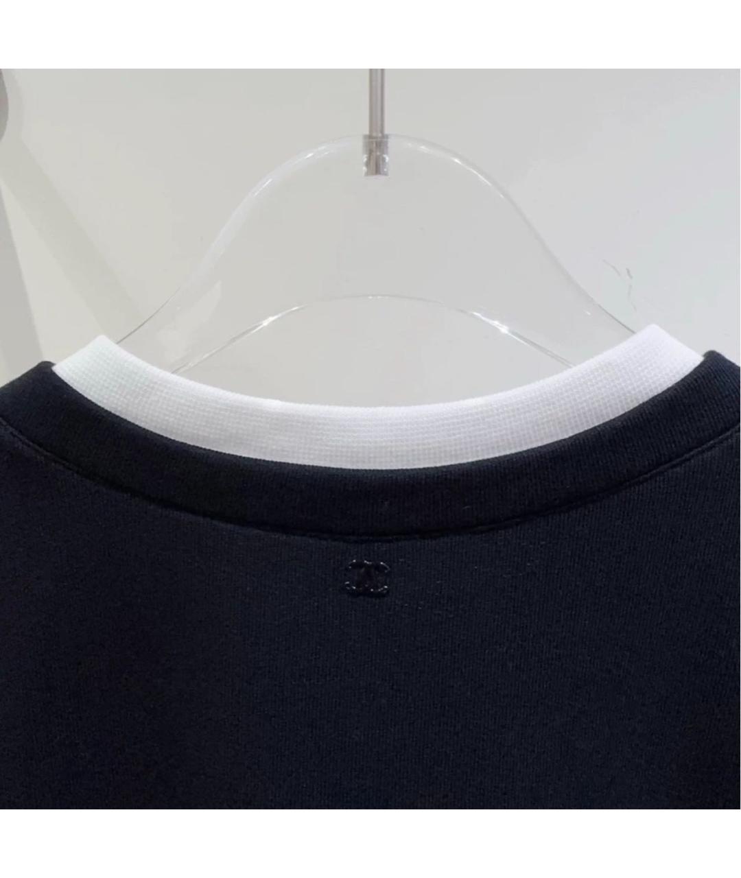 CHANEL Черная хлопковая майка, фото 3