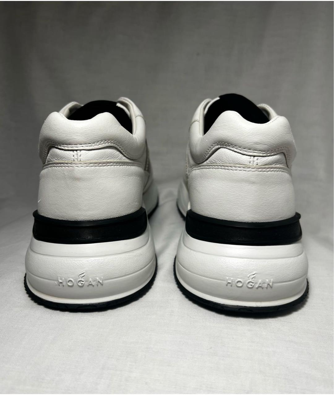 HOGAN Белые кожаные низкие кроссовки / кеды, фото 4