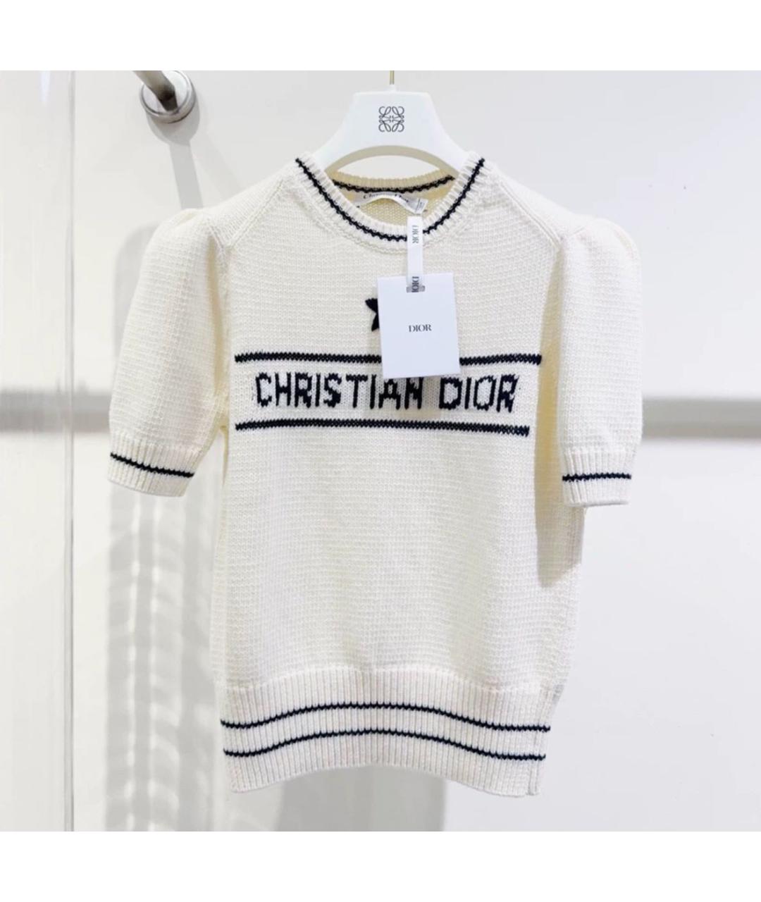 CHRISTIAN DIOR Бежевый шерстяной джемпер / свитер, фото 2