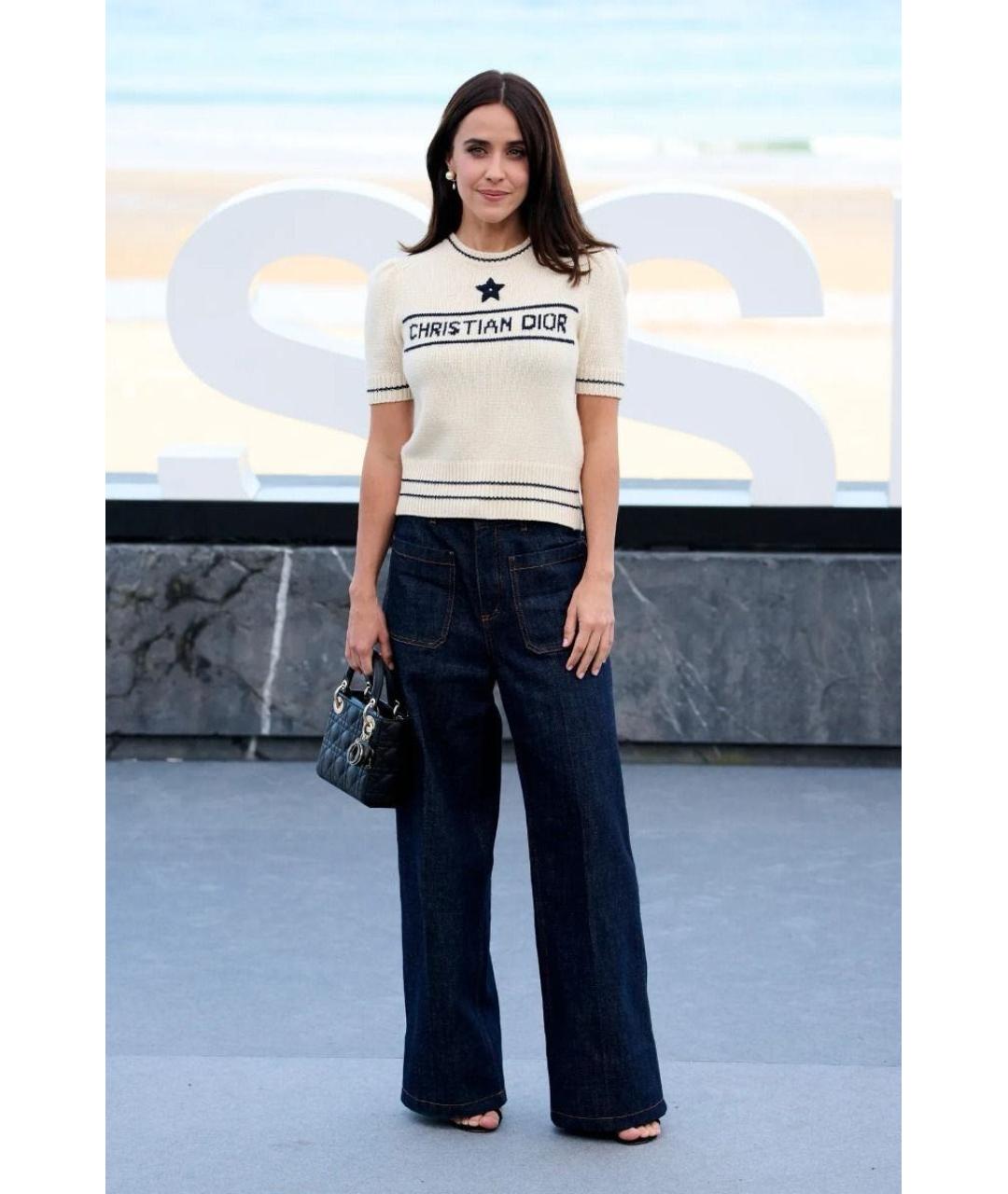 CHRISTIAN DIOR Бежевый шерстяной джемпер / свитер, фото 3