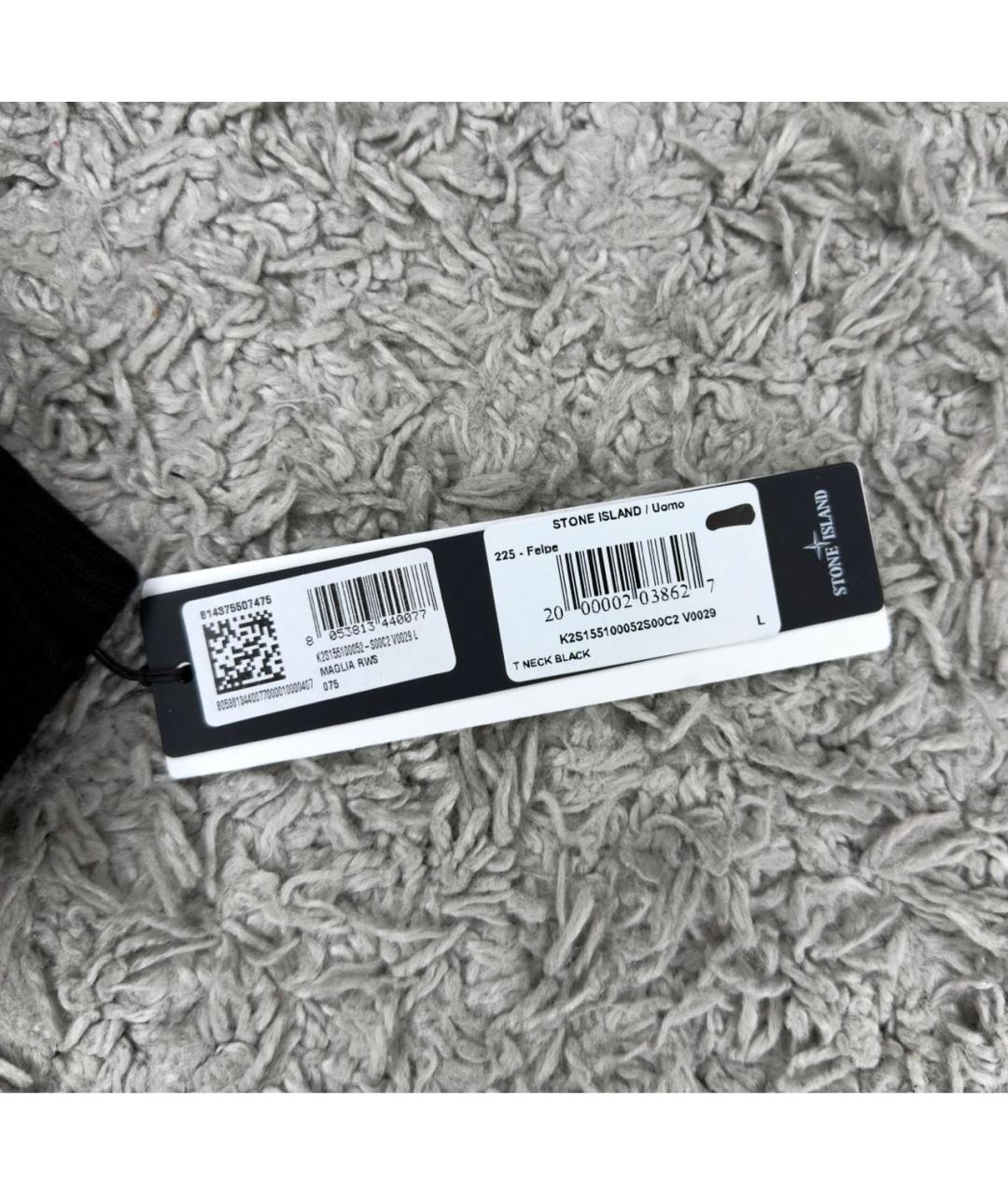 STONE ISLAND Черная шерстяная водолазка, фото 4