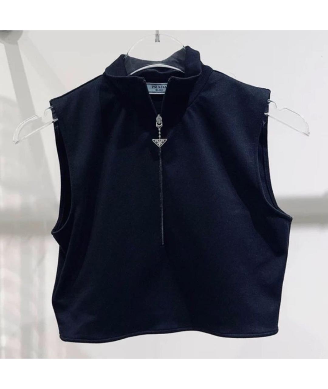 PRADA Черная полиэстеровая футболка, фото 6