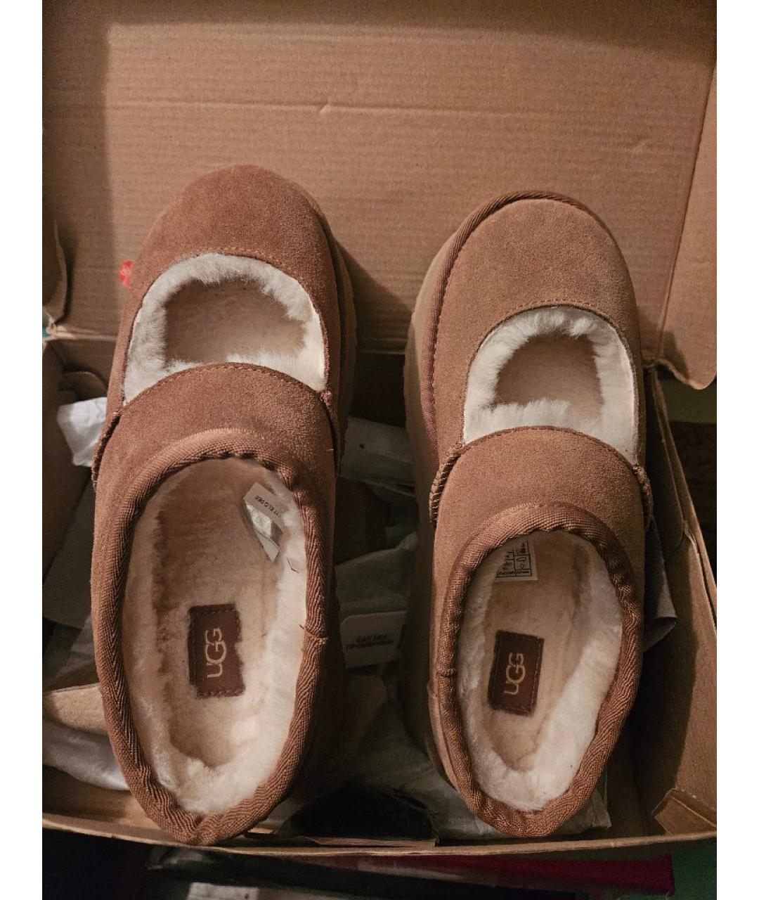 UGG AUSTRALIA Коричневые замшевые мюли, фото 2