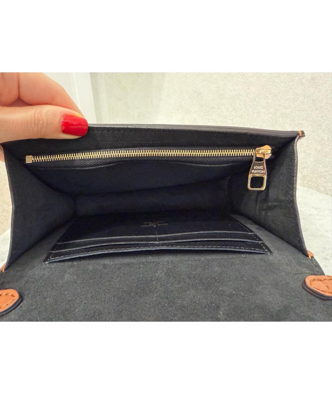 LOUIS VUITTON Коричневая кожаная сумка через плечо, фото 8