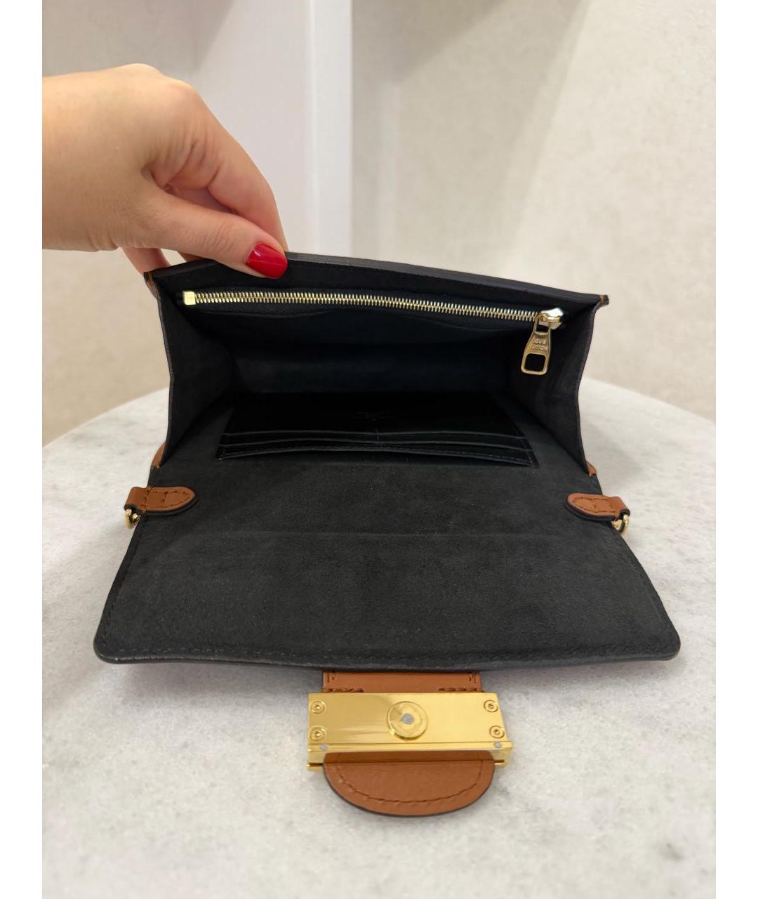 LOUIS VUITTON Коричневая кожаная сумка через плечо, фото 8