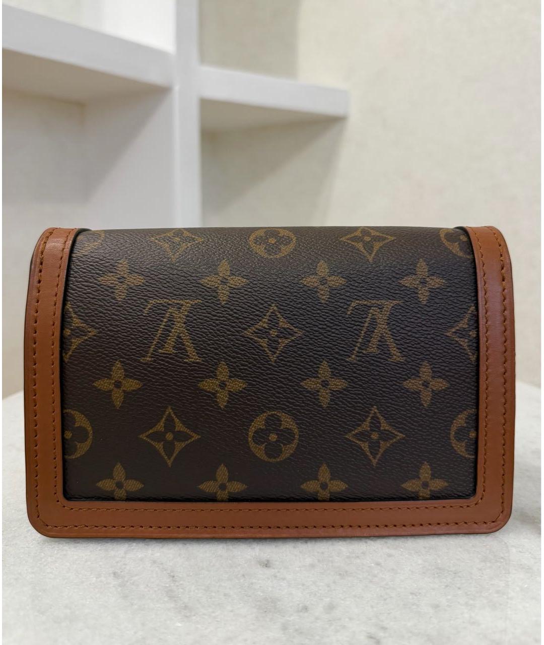 LOUIS VUITTON Коричневая кожаная сумка через плечо, фото 4