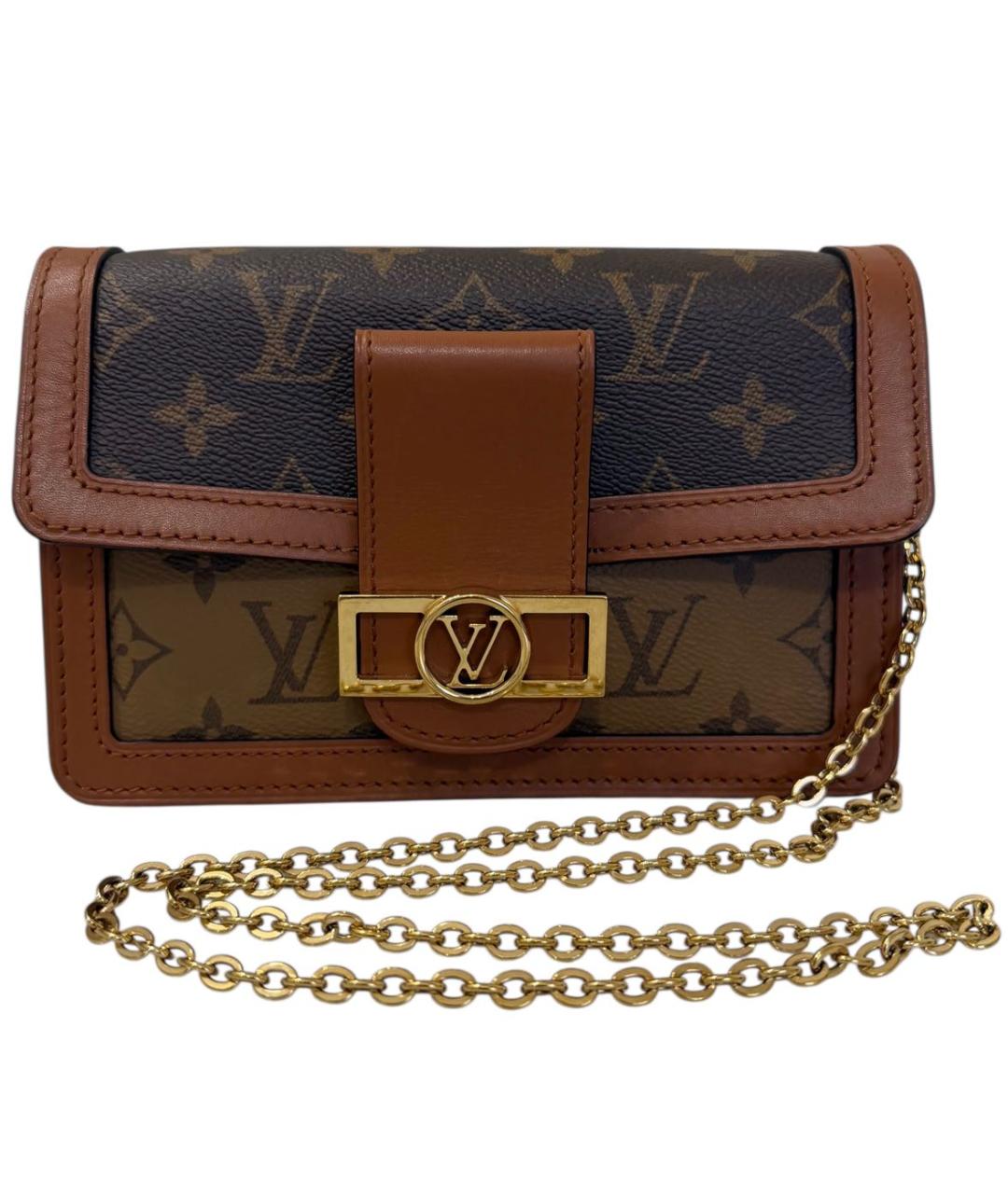 LOUIS VUITTON Коричневая кожаная сумка через плечо, фото 9