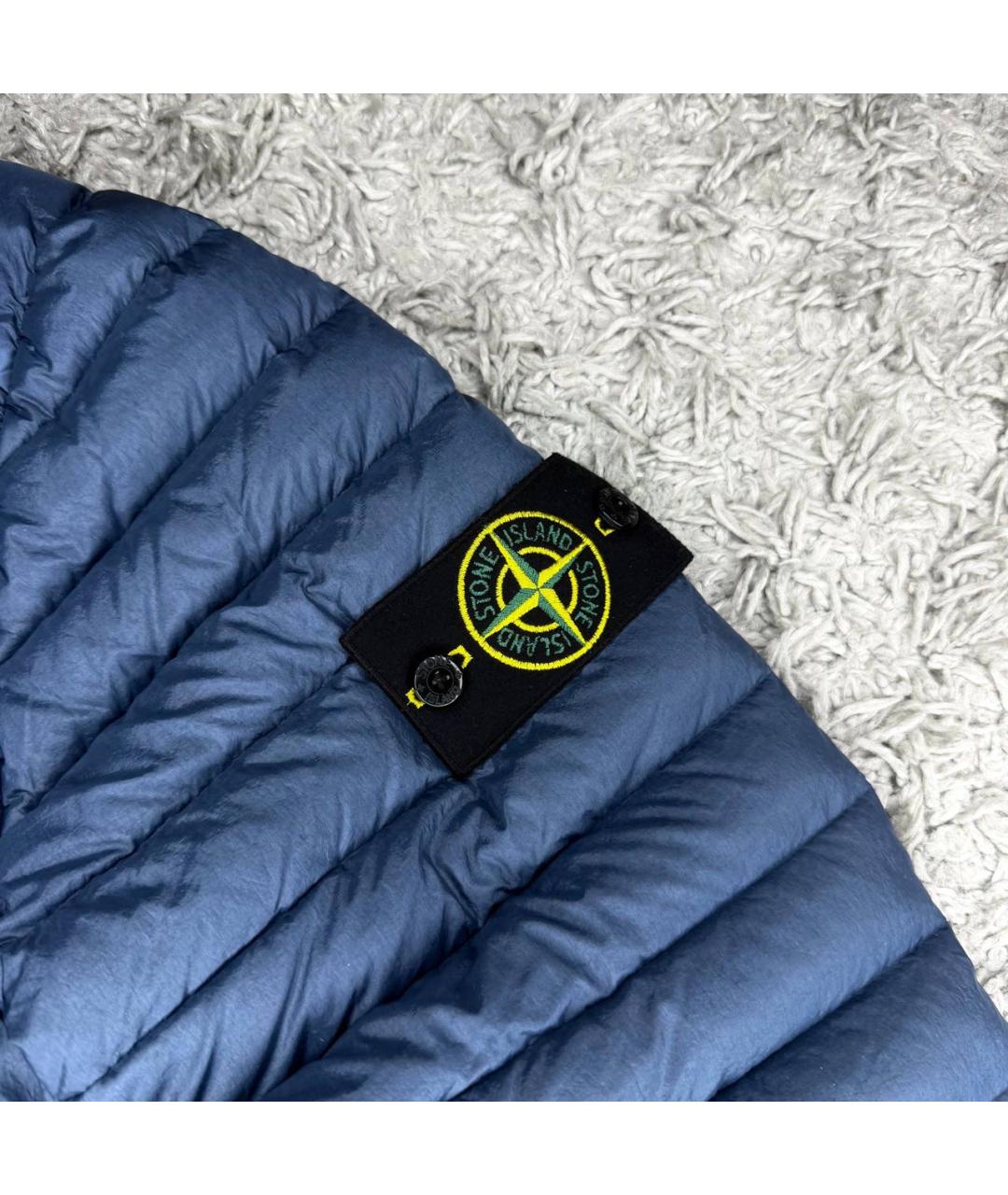 STONE ISLAND Темно-синяя полиэстеровая куртка, фото 2