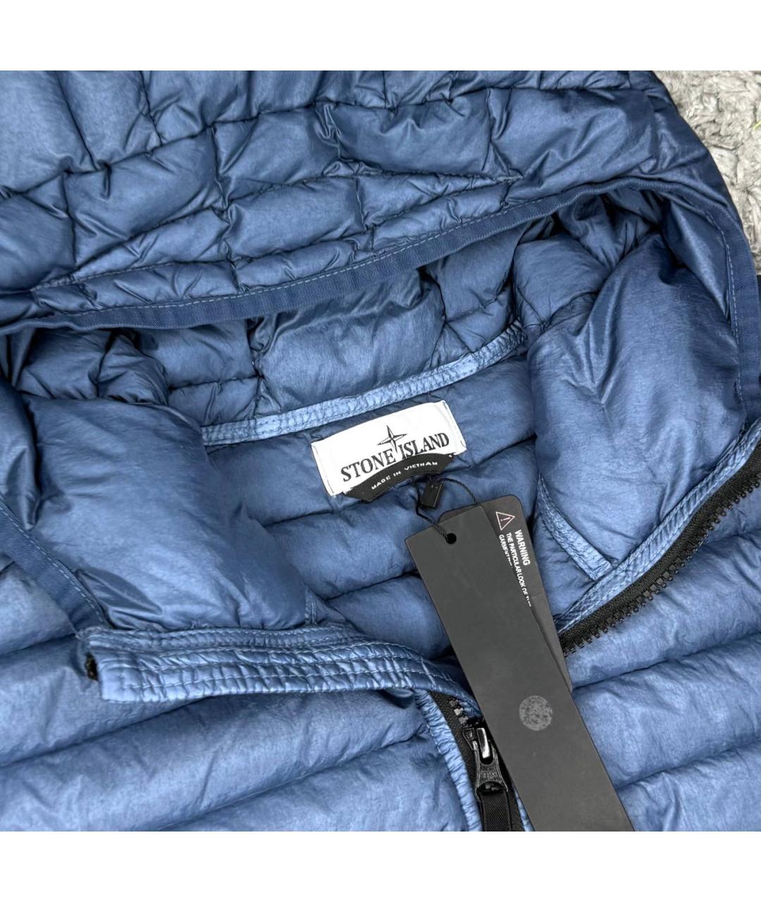 STONE ISLAND Темно-синяя полиэстеровая куртка, фото 3