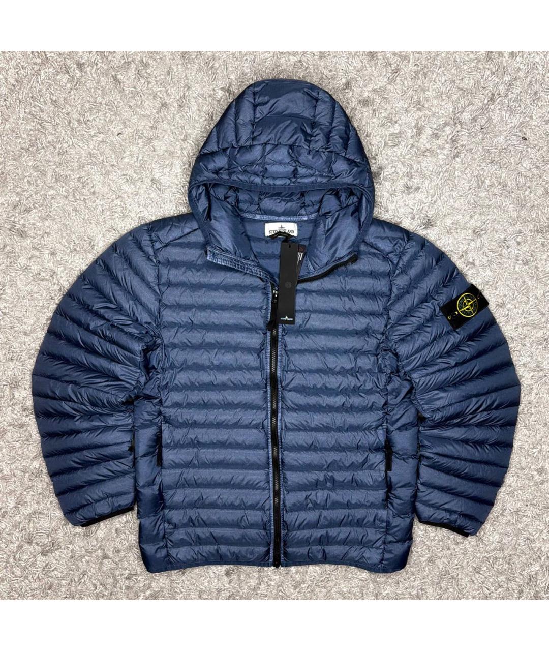 STONE ISLAND Темно-синяя полиэстеровая куртка, фото 6