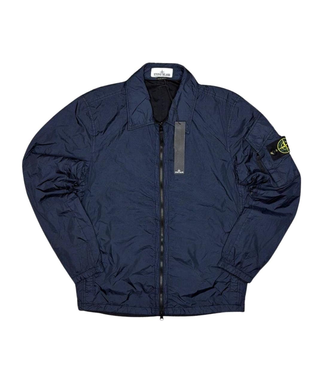 STONE ISLAND Темно-синяя полиэстеровая куртка, фото 1