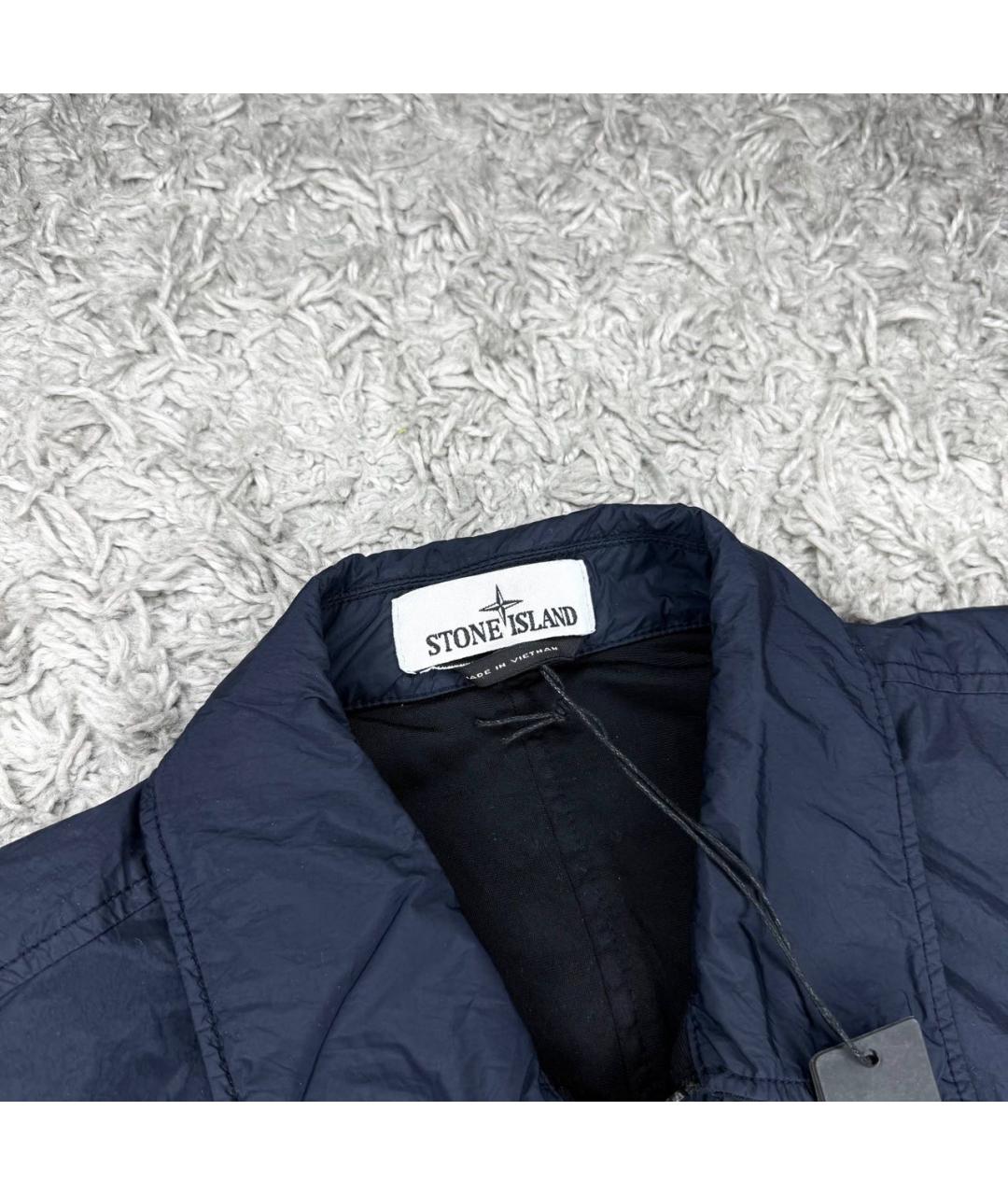 STONE ISLAND Темно-синяя полиэстеровая куртка, фото 3