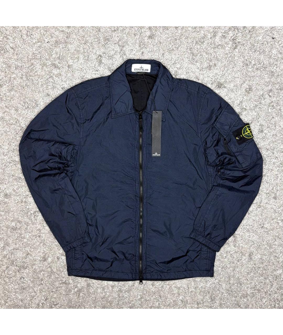 STONE ISLAND Темно-синяя полиэстеровая куртка, фото 6